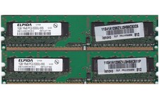 2GB 2x1GB PC2 5300 DDR2-667 ELPIDA EBE10UE8ACWA-6E-E RAM MEMORY KIT IBM 41X4256 picture