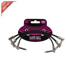 3-Pack 6in Black Flat Ribbon Audio Patch Cables - Versatile and Efficient picture