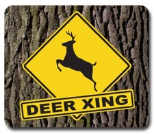 DEER XING / CROSSING ~ Mousepad / Mouse Pad ~ Gift for HUNTER Hunting Outdoors picture