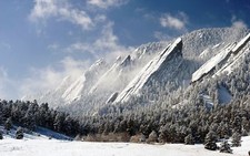 Landscape nature mountains snow forest colorado winter Custom Gaming Mat Desk picture