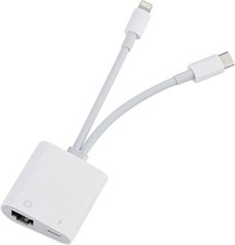 Lightning and USB C to Ethernet Adapter,2 in 1 RJ45 Ethernet LAN Network Adapter picture