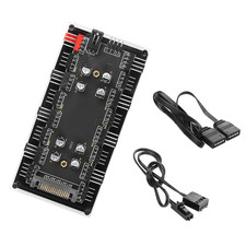 Case Fan Hub, 12V 4Pin PWM + 4Pin RGB 2 in 1 Controller with SATA picture