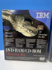 IBM DVD-Ram CD-Rom Cleaning Kit New 19P0489 H5 50 Cleanings Each NOS NEW FS picture