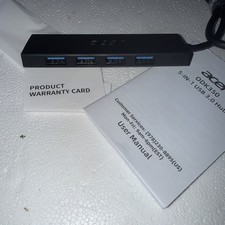 Acer 5-in-1 USB 3.0 Hub 4 Ports + USB-A + Powered Type-C Port Adapter ODK350 picture