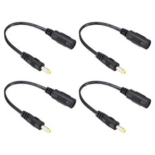 0.6Ft 5.5x2.1mm Female to 4.0x1.7mm Male Power Cable 4 Pcs Wire Adapter Black picture