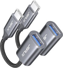 JSAUX USB C to USB 3.0 Adapter [2 Pack], USB C Male to USB Female OTG Cable Adap picture
