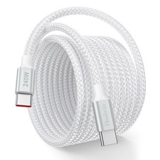 Huukein 240W USB C to C Cable 8ft, Long C C Fast White picture