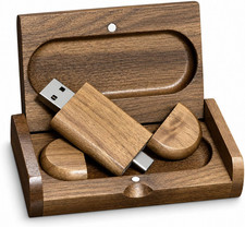 Wood USB C Flash Drive 128GB USB 3.0+USB C Thumb Drive with Box for Wedding picture
