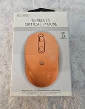 NIB BYTECH Wireless Optical Mouse BY-MS-WS-109 Orange Scroll Wheel DPI 3 Buttons picture