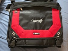 Ogio Corporate City Messenger Bag Padded  Black Red #03507  Community Ambulance  picture