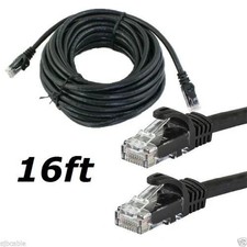 Cat 6 CAT6 16ft Cord Cable 500mhz Ethernet Internet Network LAN RJ45 UTP Black picture