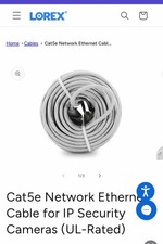 New Cat5e Ethernet Cable 60’ Lorex Security Camera Outdoor Indoor picture