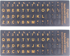 2PCS Matte Vinyl English Keyboard Stickers, Large English Letters Keyboard Repla picture