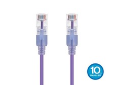Monoprice Cat6A Ethernet Patch Cable- 1 feet- Purple | Snagless RJ45 550Mhz UTP picture