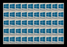 50 PCS Sticker for window 11 Pro Badge Logo Decal Cyan Color 16mm x 23mm picture