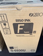 OEM RISO S-6930U F TYPE GENUINE BLACK INK BOX OF 2 BRAND NEW OEM SEALED picture