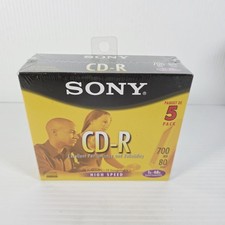 Sony CD-R 5 Pack 700MB 80min 1x-48x in Slim Jewel Cases High Speed - Brand New  picture