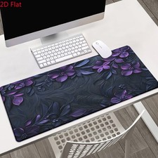 1pc 2D Flat, Purple Floral Texture HD Printed Desk Pad, Multi-Functional XXL M picture