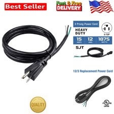 6ft 12AWG Power Supply Cord – Male-to-Male for High-Power Appliances picture