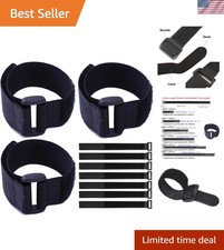 10-Pack Adjustable Black Hook & Loop Cable Straps - Tidy Your Cords Efficiently picture