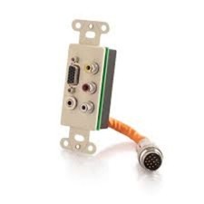 RAPIDRUN 60023 Integrated VGA (HD15) Composite Video + Stereo Wall Plate IVORY picture