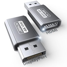 JSAUX 4K DisplayPort to HDMI Adapter 2-Pack, DP PC 2Pack, Grey  picture