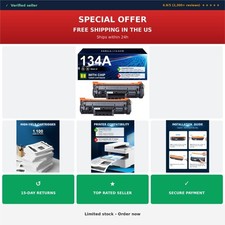 HALLOLUX 134A Black Toner Cartridge for HP LaserJet 209dw M234dw 2-Pack picture