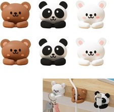 6pcs Cute Animal Cable Organizer Adorable Panda Rabbit Bear Shaped Cable Clips picture