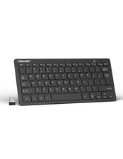 TECKNET 2.4G Wireless Keyboard - Mini Compact with Media Black picture
