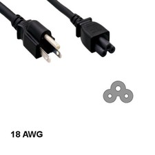 Kentek 1' ft 18 AWG 3 Prongs Power Cord NEMA 5-15P to IEC-60320 C5 10A/125V NB picture