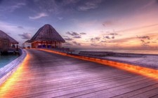 Landscape nature beach tropical sea vacation bar walkway Custom Gaming Mat Desk picture