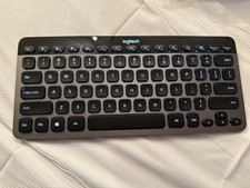 Logitech K810 Black/Gray Wireless Bluetooth Illuminated Keyboard RARE picture