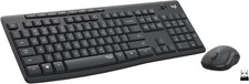 Silent Wireless Keyboard Mouse Combo Full Size 2.4GHz Graphite Quiet Click picture