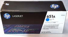 HP 651A Cyan Toner Cartridge CE341A Genuine New No Box Sealed Bag picture