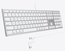 NEW TECKNET Ultra Slim Silent Wired Keyboard for Macs-Apple USB+Type-C-TK-KB049 picture