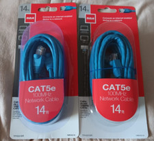 RCA CAT5e 100MHz Network Cable 14 ft Lot of 2 Computer HDTV Blu-Ray TPH531BR picture