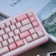 164 Keys PBT Doubleshot Keycaps Cherry Profile Sakura Pink Translucent picture