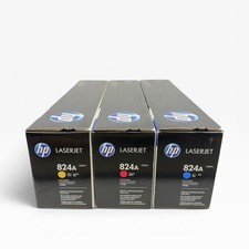 Genuine HP 824A Toner Cartridge Set (C, M, Y) OEM Factory Sealed picture