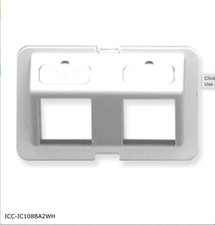 ICC IC108BA2WH Bezel, Elite, Angle, 2-Port, White - Qty of 7 picture