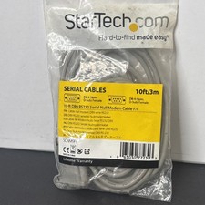 StarTech.com RS232 Null Modem Cable DB9 Female to Female 10ft Gray SCNM9FF picture