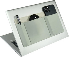 3-Pocket Organizer, Mouse Holder for Laptop Stick On, Adhesive Pouch picture