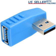 (5 Pack) Right Angle USB 3.0 to Left Facing Female Adapter Coupler Connector 5x picture