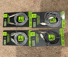 Braided USB-A to Micro-USB Cable 3ft Metal Connector Silver/Black Lot of 4 picture