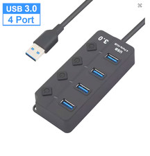 4 Port USB Hub Splitter PC Mac MacBook Notebook Laptop Desktop Portable 2.0 3.0 picture