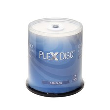 100 PlexDisc 8X 4.7GB DVD-R White Inkjet Hub Printable Disc Cake Box 637-215-BX picture