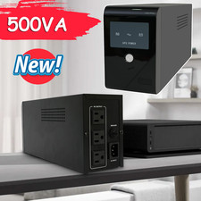 Backup UPS Uninterruptible Power Supply 500VA 300W 3 Outlet LCD Display Battery picture