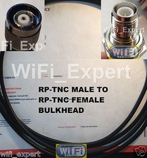25 FEET RP-TNC MALE to RP-TNC FEMALE BULKHEAD RF Pigtail Coax Cable RFC195 USA picture
