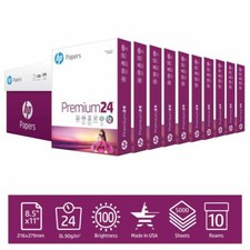 HP Printer Paper Premium 24lb, 8.5x11, 100 Bright, 10 Ream Case, 5,000 Sheets picture