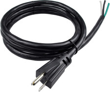 3Ft 12 Gauge 3 Prong Power Supply Cord, 110V 115V 120V Pigtail Cable, Heavy Duty picture
