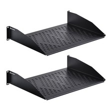 2U Cantilever Universal Rack Shelf - 14in Deep – Rackmount Shelf for 19’’ AV/... picture